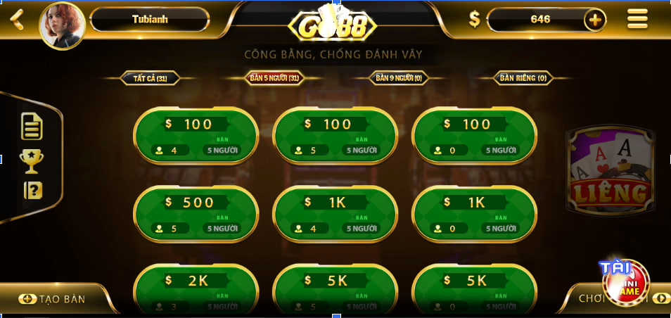 Giới thiệu game bài Liêng Go88