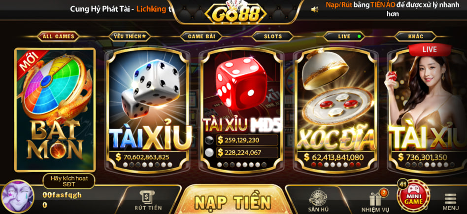 Giới thiệu top những sảnh cược hấp dẫn nhất trên Go88