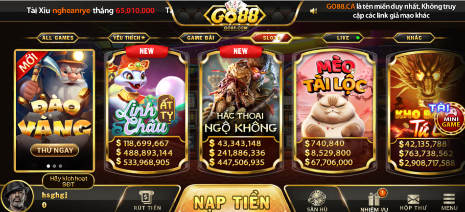 Sức hút của game nổ hũ Go88 đến từ nhiều yếu tố